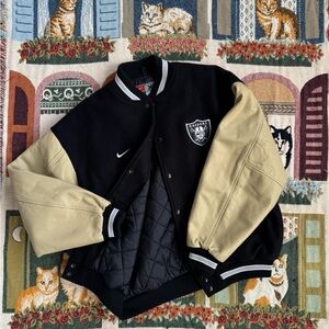 Nike Black and Beige Men's Varsity Jacket